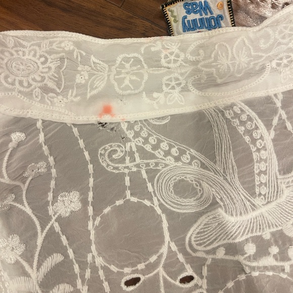 New New Johnny Was Women's Ruffle Kimono, White, Top - Picture 13 of 13